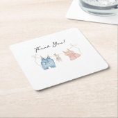 Enthüllung des Geschlechts in blau und rosa Rechteckiger Pappuntersetzer (angewinkelt)