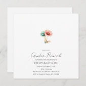 Enthüllung einer Einladung durch blaue oder rosa W (Vorne/Hinten)