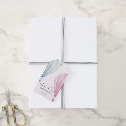 Enthüllung über das Geschlecht der Luftballons Geschenkanhänger (Mit Garn)