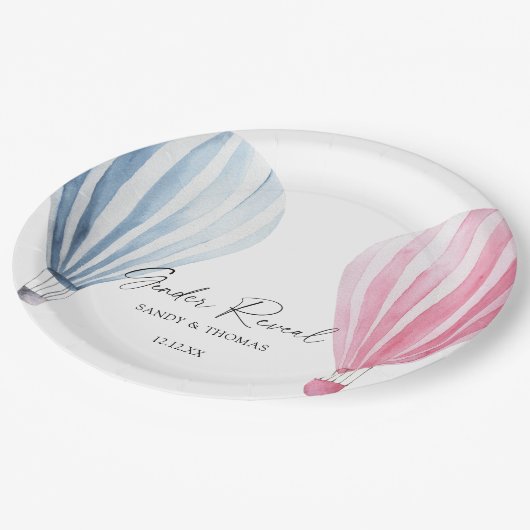 Enthüllung über das Geschlecht der Luftballons Pappteller (Schrägansicht)