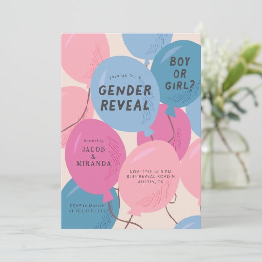 Enthüllung über das Geschlecht Einladung (Stehend Vorderseite)