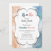Enthüllung über das Geschlecht in rosa und blauem  Einladung (Vorne/Hinten)