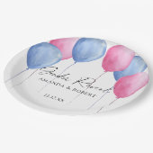 Enthüllung über das Geschlecht von Aquarellonen Pappteller (Schrägansicht)