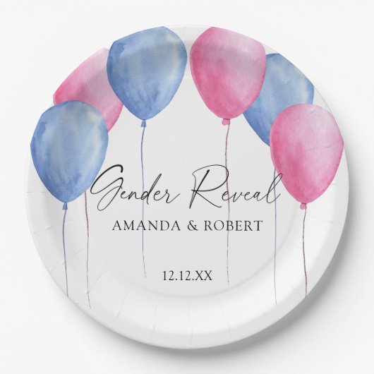 Enthüllung über das Geschlecht von Aquarellonen Pappteller (Vorderseite)