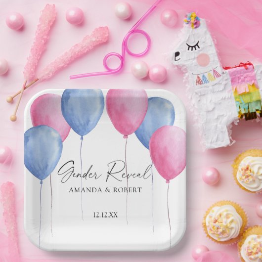 Enthüllung über das Geschlecht von Aquarellonen Pappteller (Party)