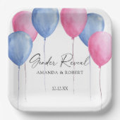 Enthüllung über das Geschlecht von Aquarellonen Pappteller (Vorderseite)