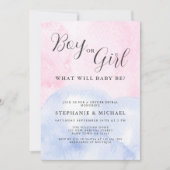 Enthüllung über Wasserfarbenjunge oder Mädchen Einladung (Vorderseite)