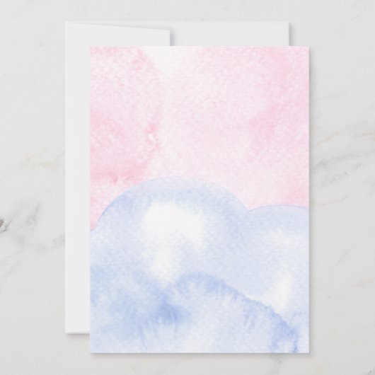 Enthüllung über Wasserfarbenjunge oder Mädchen Einladung (Rückseite)