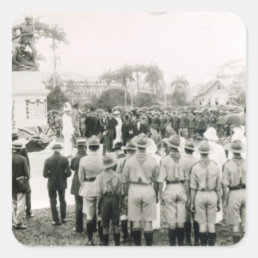 Enthüllung von Kriegsdenkmälern Quadratischer Aufkleber (Vorderseite)