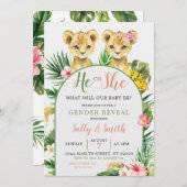 Enthüllung von Lion oder Lioness-Gender Einladung (Vorne/Hinten)