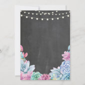 Enthusiasmus-Party-Lampen Sukkulente laden Einladung (Rückseite)