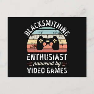 Enthusiasten von Schmiedekunst mit Videospielen Postkarte