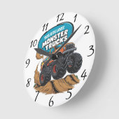 Enthusiastischer Kid- und Monster-Truck Runde Wanduhr (Winkel)