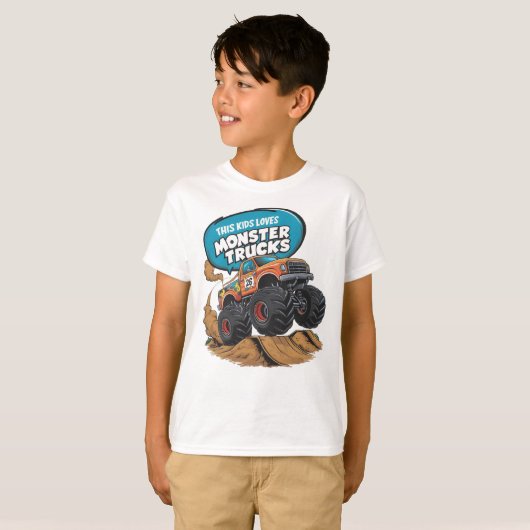 Enthusiastischer Kid- und Monster-Truck T-Shirt (Vorne ganz)