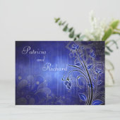 Enthusiastisches Blau - Jahrestags-Einladung Einladung (Stehend Vorderseite)