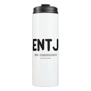 ENTJ - Entscheidender Führer (schwarz) Thermosbecher