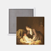 Entkleiden des Babys, 1880 Magnet (Vorderseite/Rückseite)