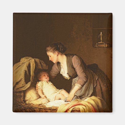Entkleiden des Babys, 1880 Magnet (Vorne)