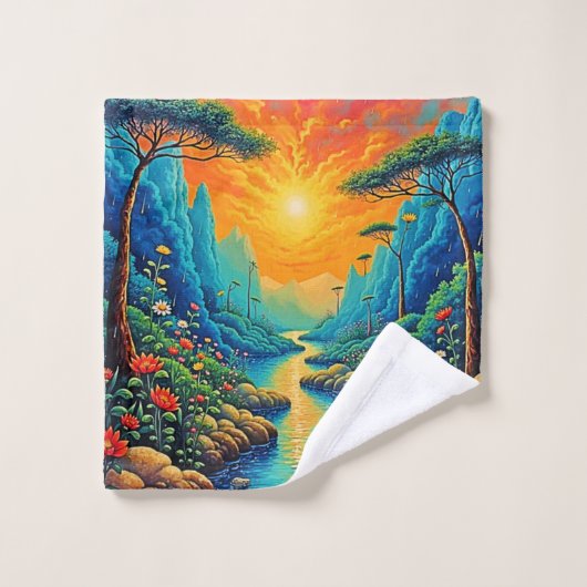 Entkommen in Naturkundedesign Badhandtuch Set (Waschlappen)