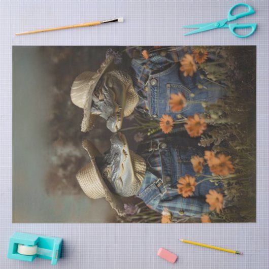 Entkoppelter landwirtschaftlicher Alligator Seidenpapier (Basteln)