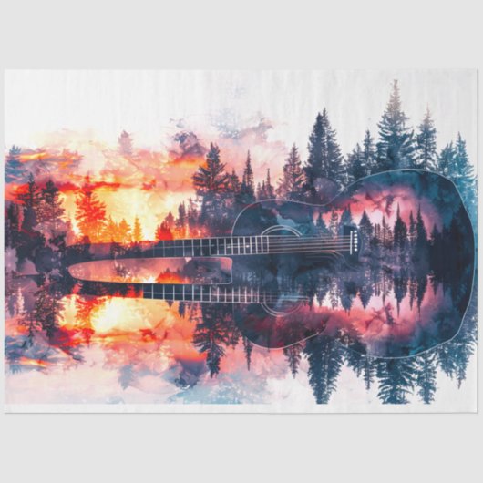 Entkopplung des Gitarrenwalds durch DoppeldeckeTis Seidenpapier (Vorderseite)