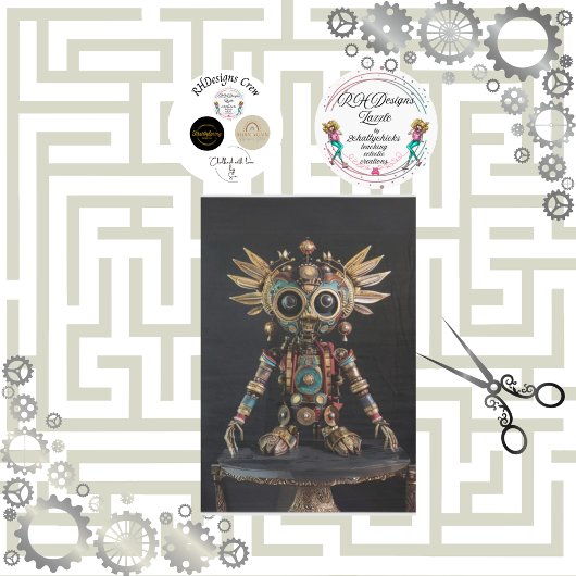 Entkopplung mehrfarbiger afrikanischer Roboter Seidenpapier