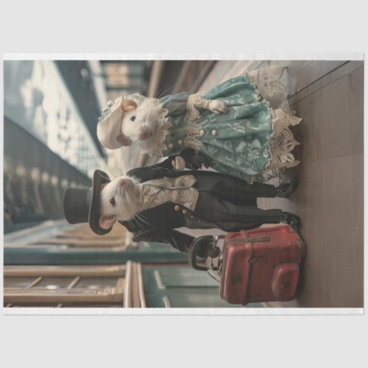 Entkopplung Vintager Mäuse Seidenpapier (Vorderseite)