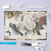 Entkopplung von Vintagen Vögeln und Rose Seidenpapier (Handwerk)