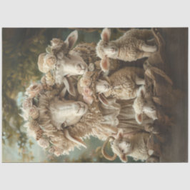 Entkopplungsfamilie Whimsical Sheep auf dem Bauern Seidenpapier