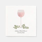 Entkorken Sie die Rosé-Wine Glass Wedding, Brautpa Serviette (Vorderseite)