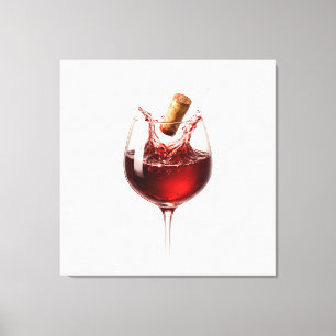 Entkorkte Liebe Elegantes Wein-Splash-Hochzeitsges Leinwanddruck