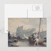 Entladen von Fischereibooten Postkarte (Vorne/Hinten)