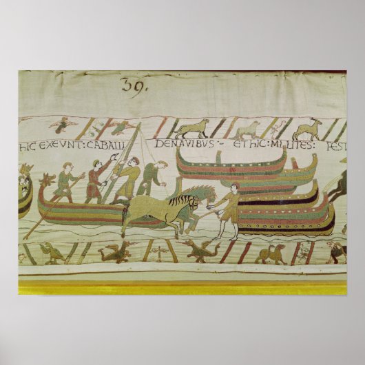 Entladen von Pferden aus den Schiffen Poster (Vorne)