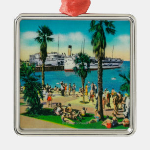 Entlang dem Strand in AvalonCatalina Insel, CA Silbernes Ornament