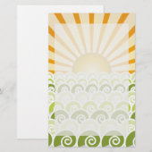 Entlang der grünen Stationerie von Waves Briefpapier (Vorne/Hinten)