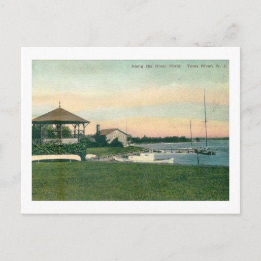 Entlang der River Front, Toms River, NJ Vintage Postkarte (Vorderseite)