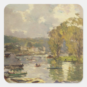 Entlang der Seine bei Meudon, c.1893 (Öl auf Quadratischer Aufkleber