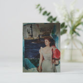 Entlang des Flusses Mixed Media Collage Postkarte (Stehend Vorderseite)
