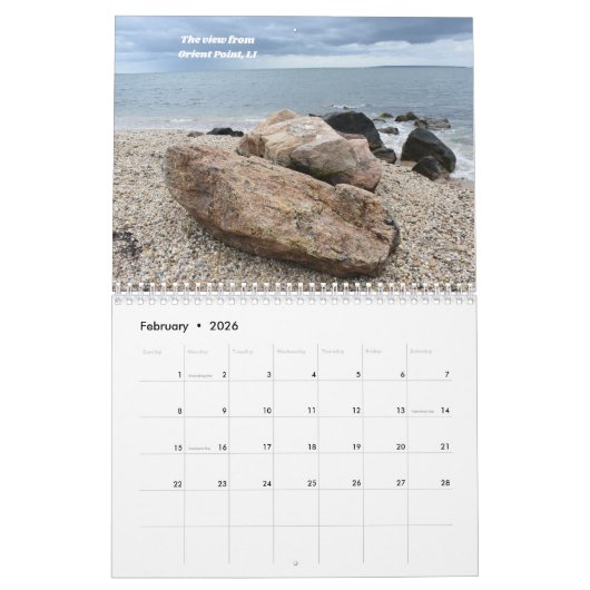 Entlang des New England Shoreline Wall Calendar Kalender (Feb 2026)