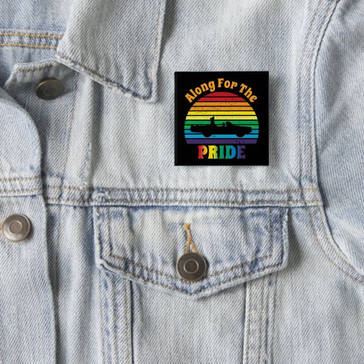 Entlang des Pride Retro 70's Regenbogen Sunset Button (Beispiel)