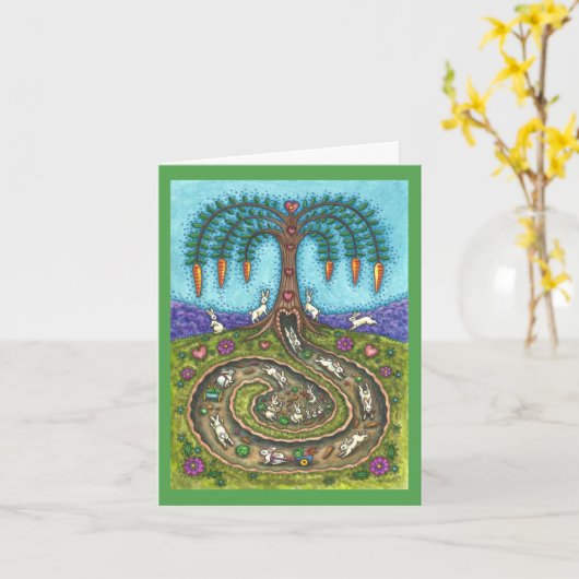 ENTLANG DES RABBIT HOLE, CARROT WILLOW BAUM Fun Bl Karte (Gelbe Blume)