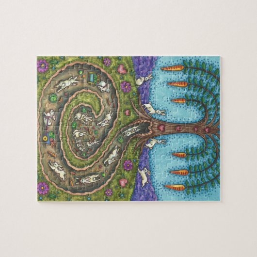 ENTLANG DES RABBIT HOLE, WILLOW & BUNNIES PUZZLE (Horizontal)