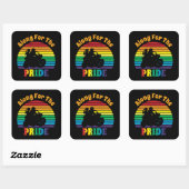 Entlang des Rainbow-Sonnenuntergangs des Pride 70 Quadratischer Aufkleber (Blatt)
