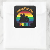 Entlang des Rainbow-Sonnenuntergangs des Pride 70 Quadratischer Aufkleber (Tasche)