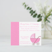 Entlang des Spiels eine Pink-Babydusche Einladung (Stehend Vorderseite)