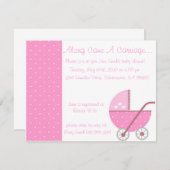 Entlang des Spiels eine Pink-Babydusche Einladung (Vorne/Hinten)