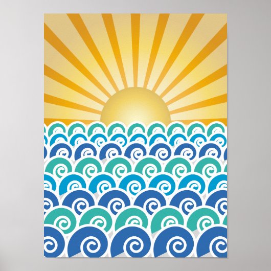 Entlang des Waves Blue Poster (Vorne)