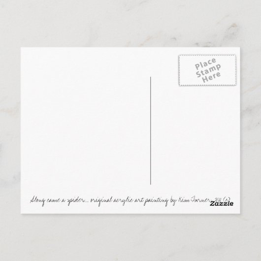 Entlang kam eine Spinne Postkarte (Rückseite)