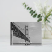 entlang Mackinac Bridge Grayscale Postkarte (Stehend Vorderseite)