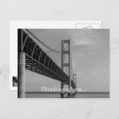 entlang Mackinac Bridge Grayscale Postkarte (Vorne/Hinten)